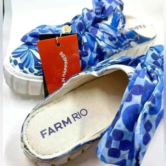 FARM RIO Women’s Tropical Sweet Rio Mule Sneaker With Blue Bow NWT SIZE 9 - Picture 9 of 15